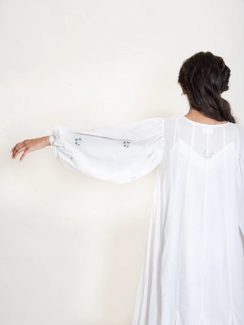 Seeho Dress Mul Cotton - White