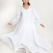 Seeho Dress Mul Cotton - White