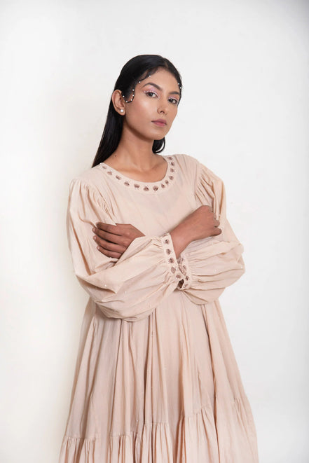 Shell Dress Mul Cotton - Ivory