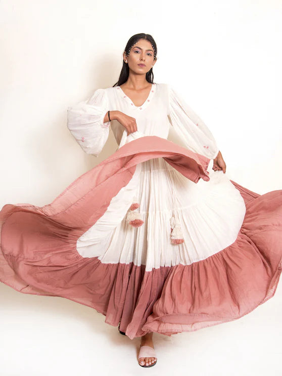 Stark Dress Mul Cotton - Beige