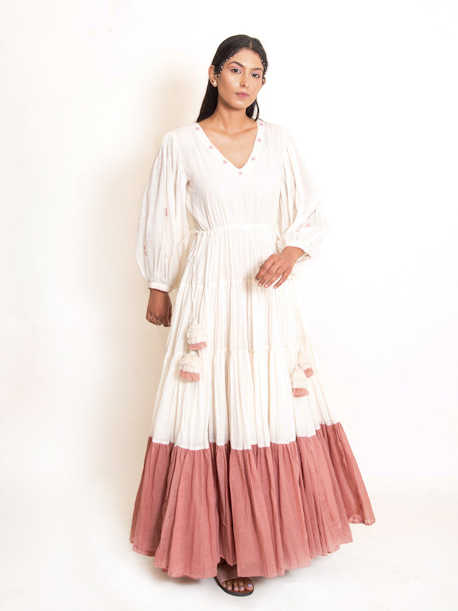 Stark Dress Mul Cotton - Beige