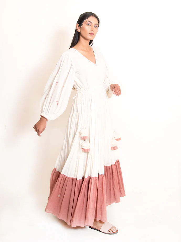 Stark Dress Mul Cotton - Beige