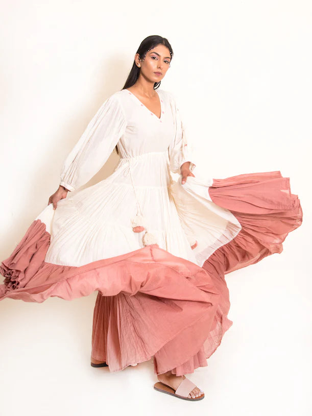Stark Dress Mul Cotton - Beige