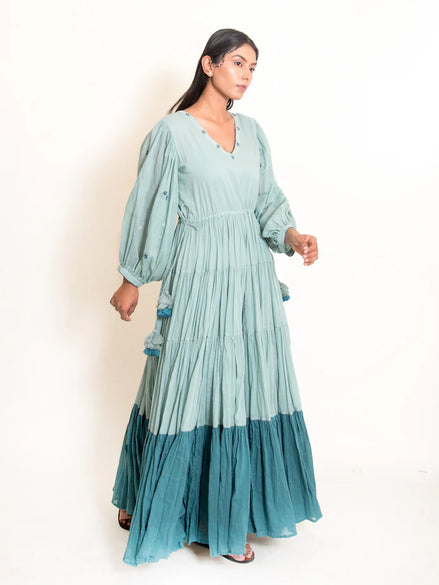 Stark Dress Mul Cotton -Mint Green