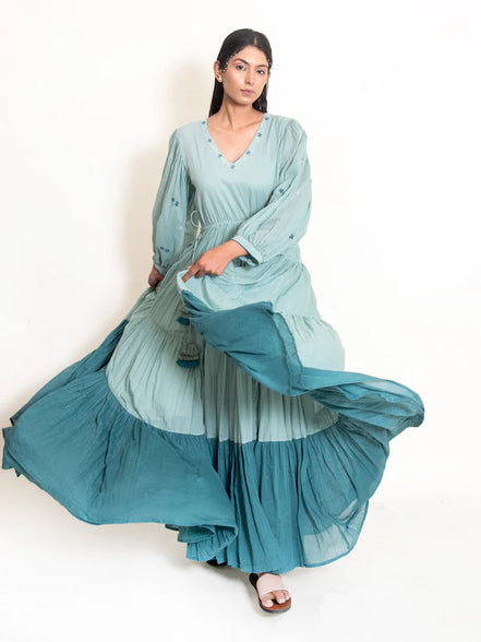 Stark Dress Mul Cotton -Mint Green