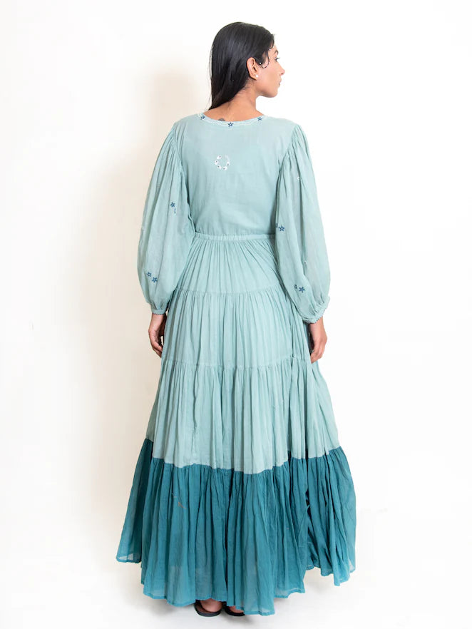 Stark Dress Mul Cotton -Mint Green