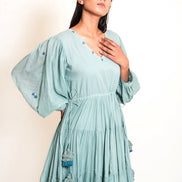 Stark Dress Mul Cotton -Mint Green