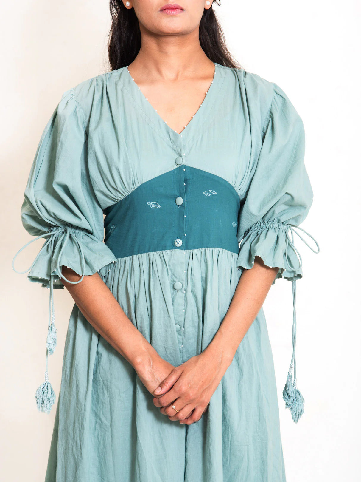 Turt Dress Mul Cotton - Mint Green
