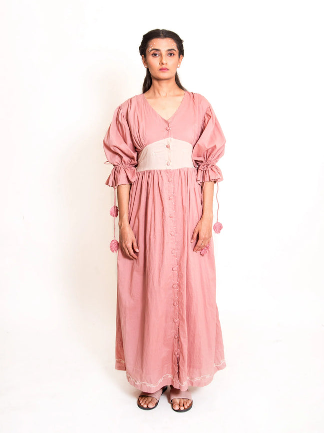 Turt Dress Mul Cotton - Onion Pink
