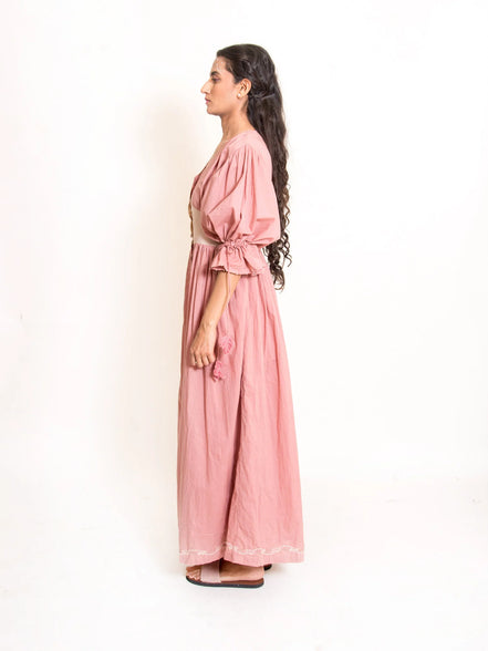 Turt Dress Mul Cotton - Onion Pink