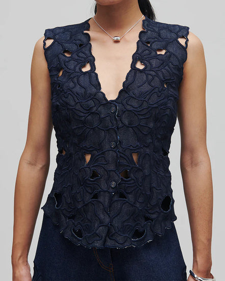 Waterlily Denim Vest